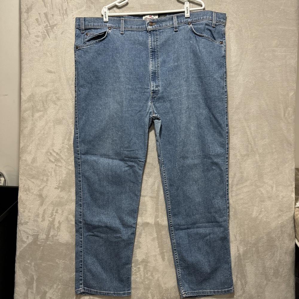 Vintage Levi's 540‎ Brown Tab Flex Denim Jeans Mens 50 Med Blue Wash Relaxed Fit
